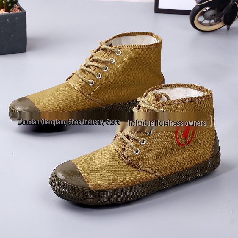 Men s High-Top Canvas Work Shoes with Rubber Sole - Outdoor Training Footwear 43