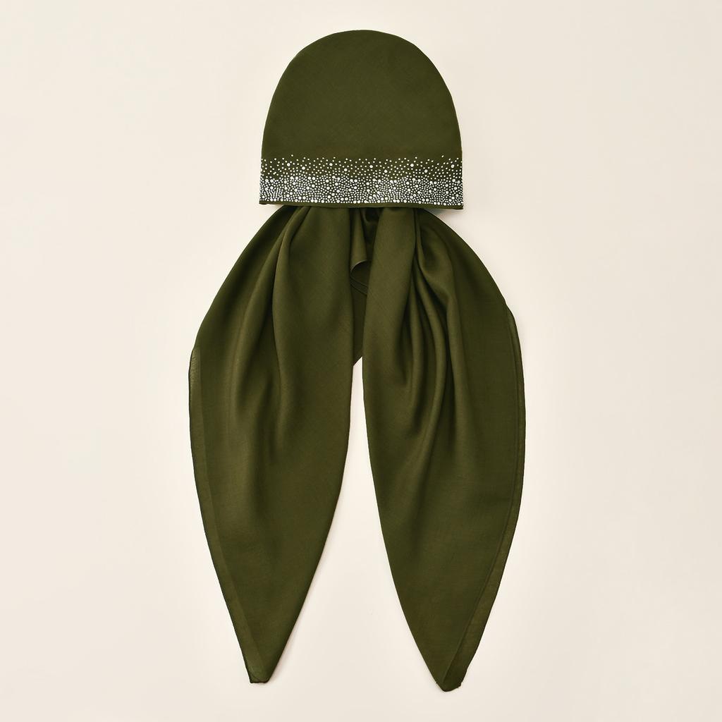 Premium Diamant Baumwolle Elastisches Stirnband Kappe Für Frau Muslimischer Hijab Hut Damenmode Sofortiger Schal Islamischer Turban 75*25cm