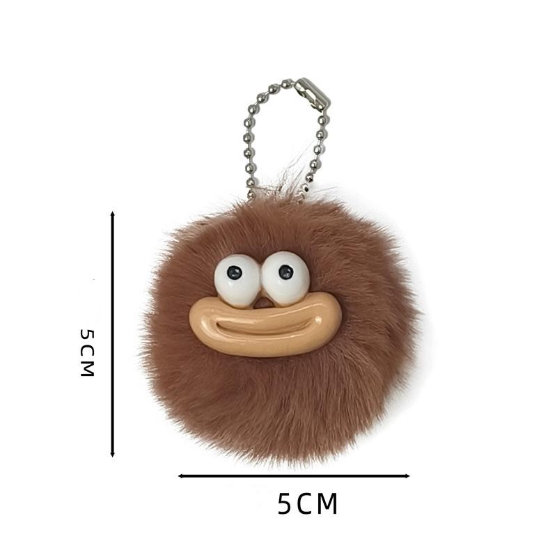 Fashion Cartoon Funny Clown Keychain Mini Plushies Sausage Mouth Keyring Kawaii Colorful Big Mouth Plush Pendant Bag Hanging
