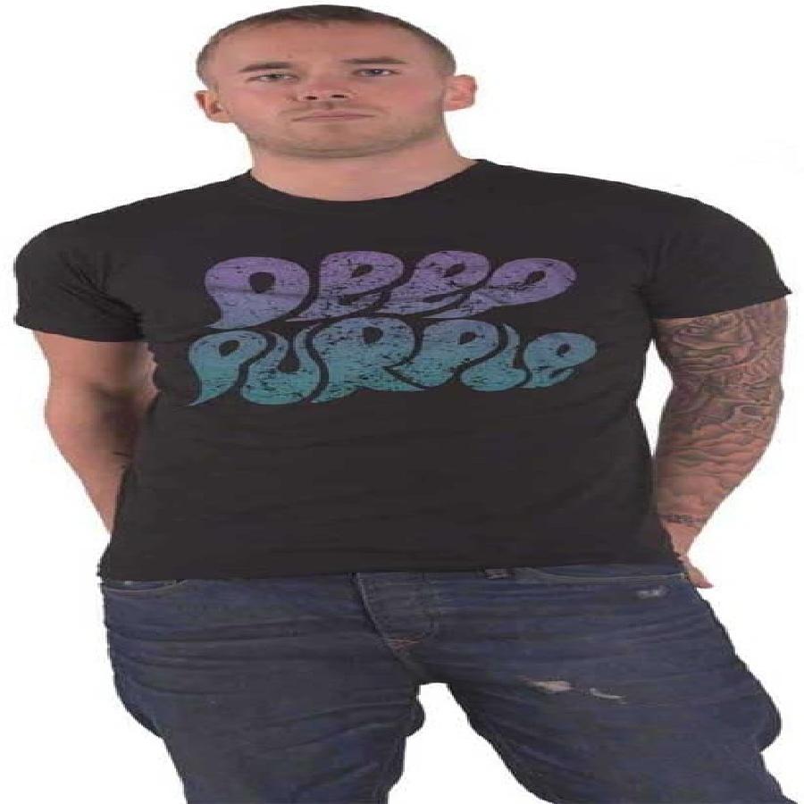 Deep Purple T Shirt Bubble Band Logo Official Unisex Black XXXXXL чёрный