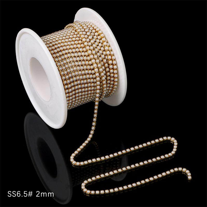 1 Yard 2 Reihen 1 Reihe Kristall Strass Kette Aufnähen Aufkleben Perlen Besatz Kupfer Kette Für Kleidung DIY Schmuckherstellung Zubehör