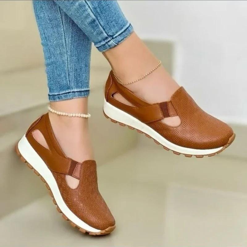 Ladies Shoes 2025 Hot Sale Slip-on Women's Vulcanize Shoes Fashion Hollow Out Plus Size Outdoor Best Seller Outdoor Casual Shoes