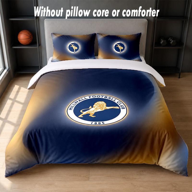Millwall Football Design Bed Bedding Set 1 Duvet Cover + 2 Pillowcases Soft Breathable Household Bed Linens