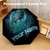 Philadelphia Eagles Automatic 8‑ribs Umbrella, Custom Name Text Personalized Folding Umbrella Rain Sun Gift