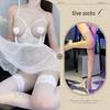 Transparent Erotic Lingerie Set with Underwire and Open Crotch - Removable Sleep Dress for Small Chest