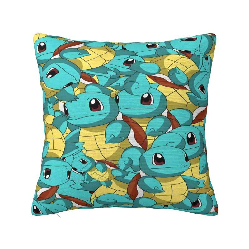 Custom Luxury Squirtles Anime Cushion Cover for Sofa Velvet Play Game Pillow Case 30cmx30cm
