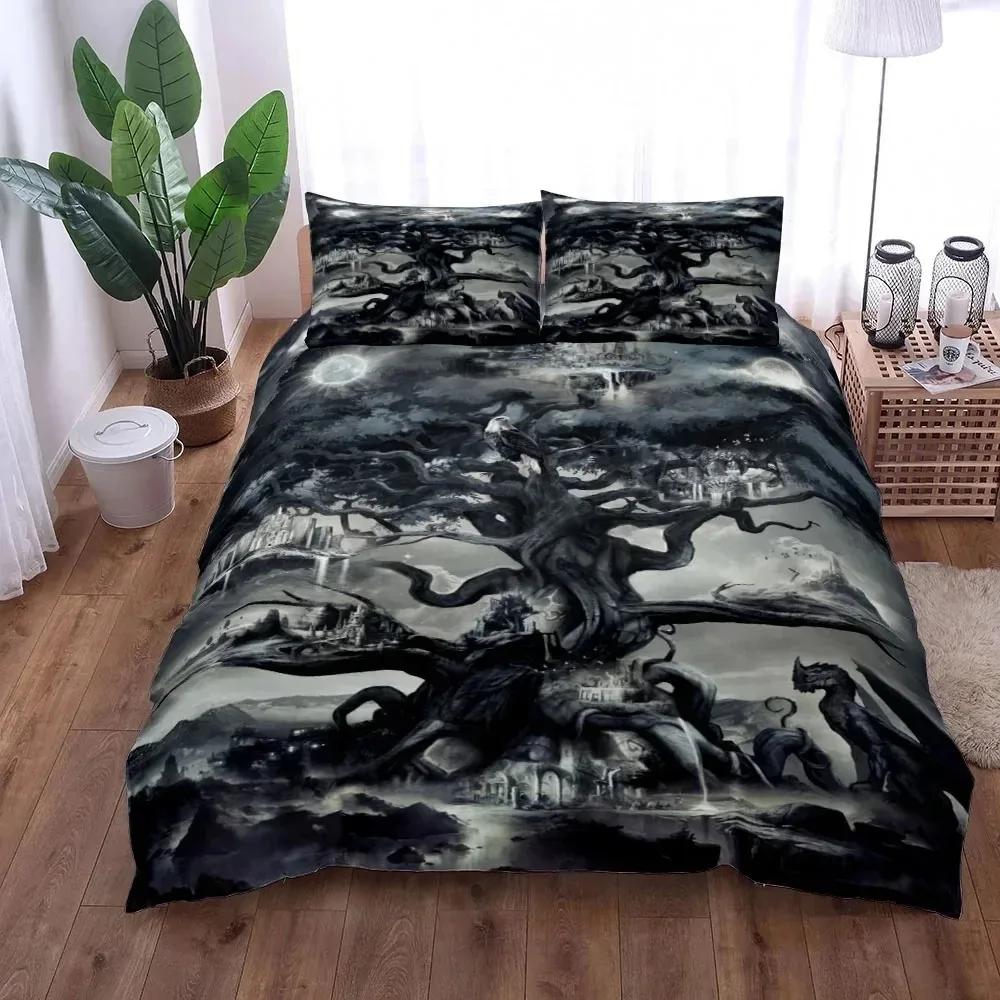 Yggdrasil Tree Of Life Comfortable Duvet Quilt Cover Pillowcase Bedding Set Children Bedroom Decoration Home Textile