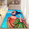 Beach Woman In Floral Skirt Suitable As a Non-slip Mat for the Living Room or Bedroom Sofa