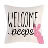 Happy Easter Cushion Cover Bunny Eggs Printed Pillow Cover Easter Rabbit Printed Pillowcase Home Decorative Throw Pillow Case