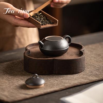 110ml Tetera Negra Yin de Polvo Zen Tetera de Cerámica Gruesa Boutique Tetera Casera para Preparar Té Accesorios para Cafés de Té Verde Caja de Regalo
