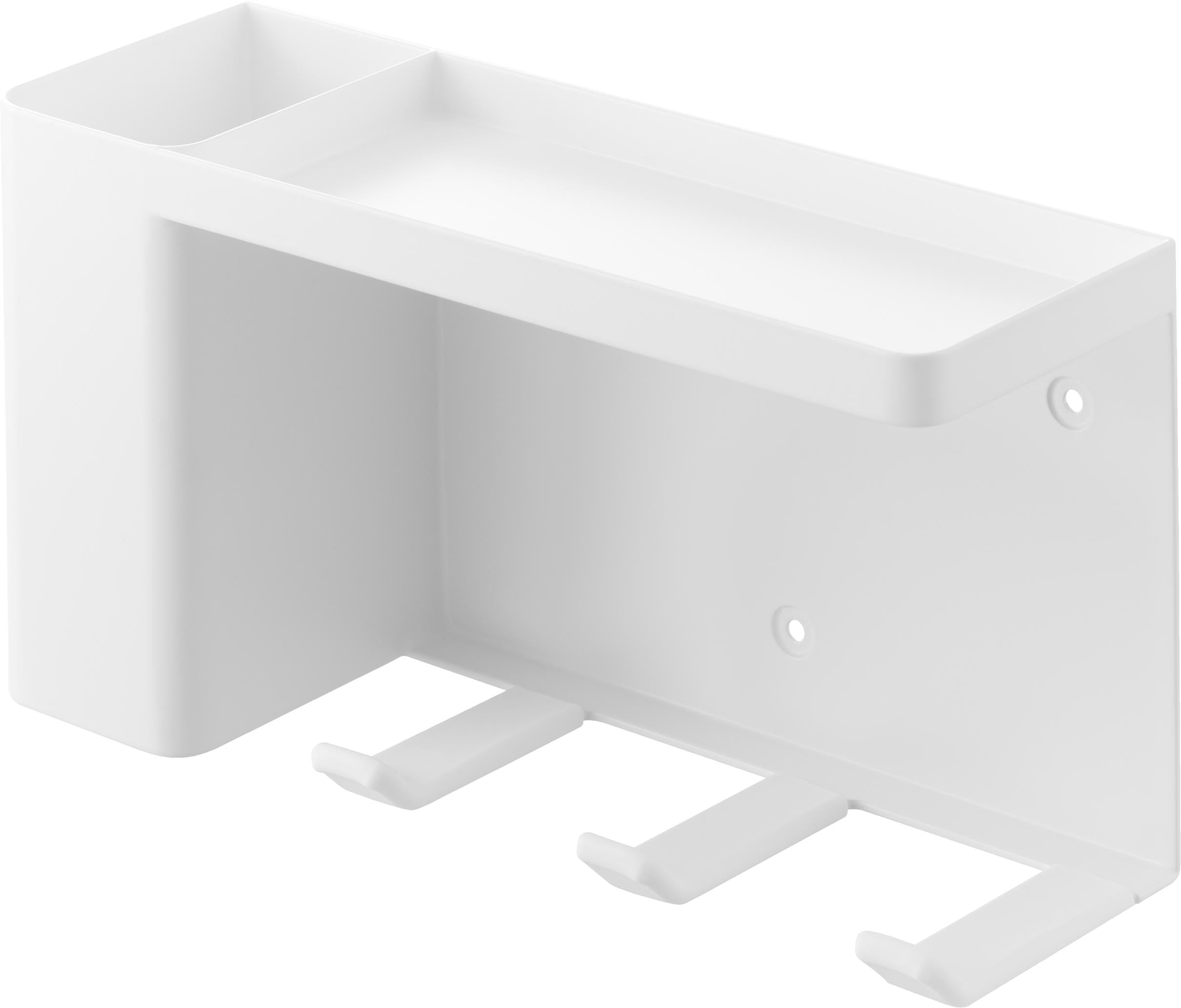 

Yamazaki Tower Hair Dryer Hair Iron Holder with 25cm W x D x H Drywall Tweezers and Wood Screws for Less Visible Model 10254 Wall-Mounted & Tray, белый