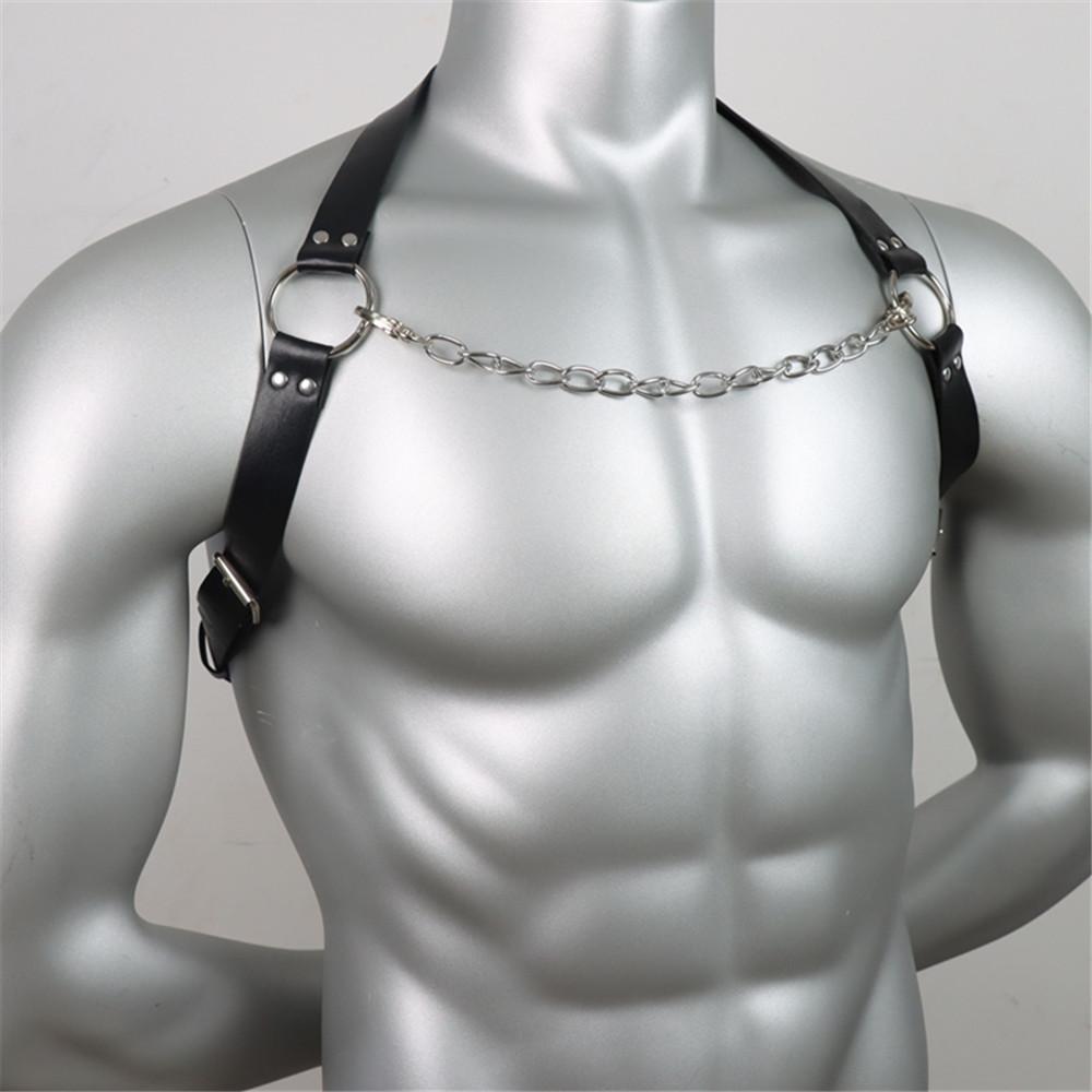 Male Leather Lingerie Sexual Chest Harness Men Adjustable Rave Gay Clothing Fetish Full Body Harness Belt Strap for Sex