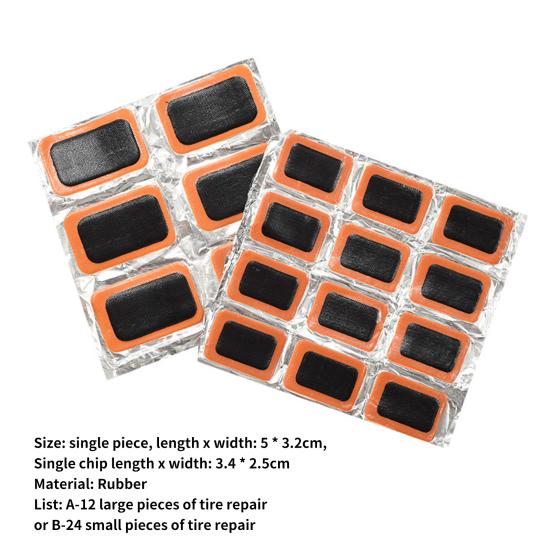 12Pcs/24Pcs Durable Bicycle Tire Repair Patch Rectangle Good Toughness Lightweight Useful Bike Tire