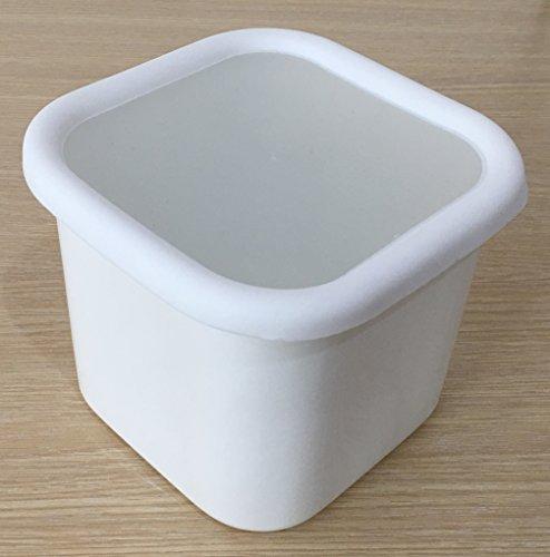 Pearl Metal Bran Kitchen Enamel Storage Container, Deep, 1400ml, White, HB-3635