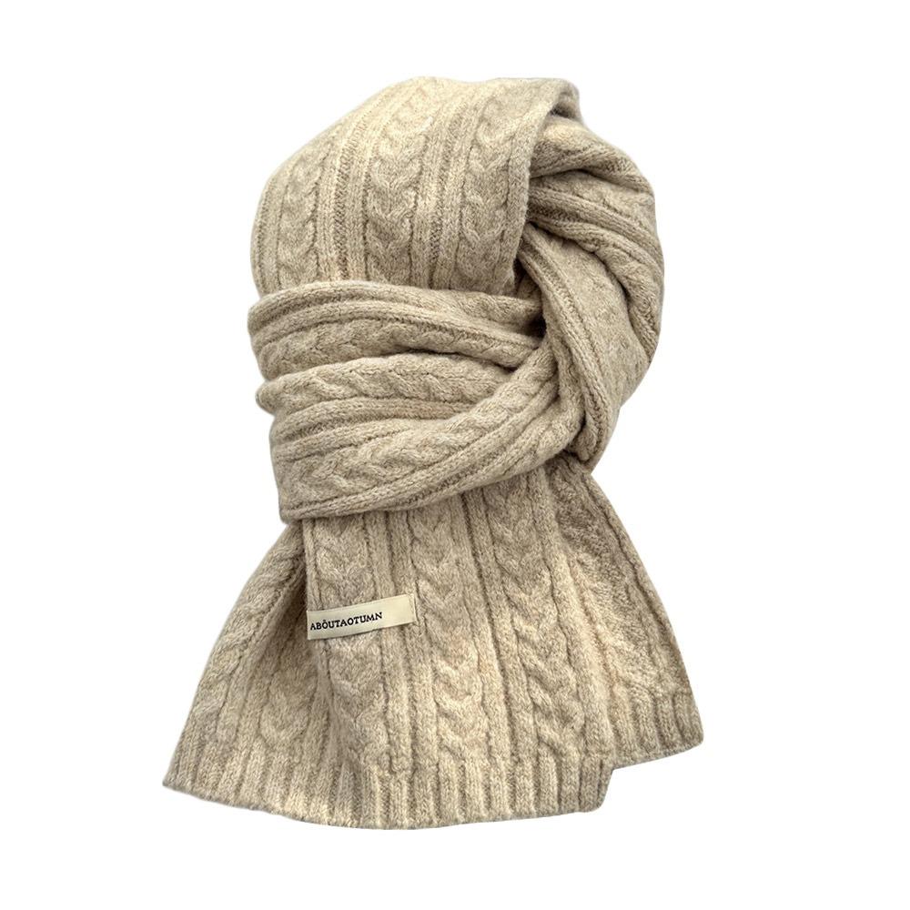 

Fashion Warm Winter Scarf Soft Solid Color Neck Scarf Woolen Thicken Neck Guard Shawl Women Men хакі