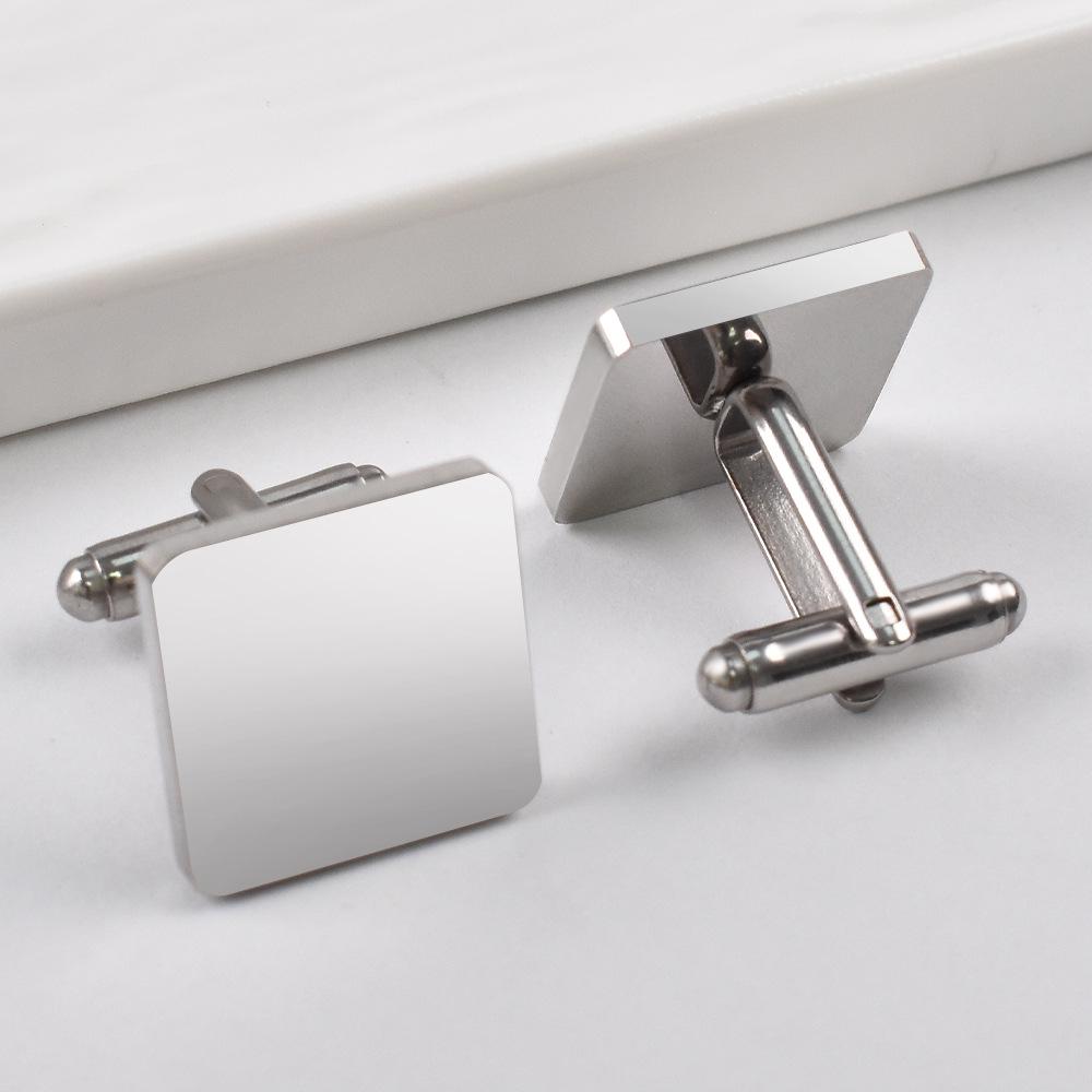 Stainless Steel Mirror Polished Men's Business Cufflinks