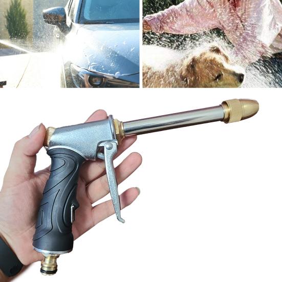 Water Hose Nozzle Long Rod Garden Hose Nozzle 360-degree Rotating Spray Quick Connector Leakproof Universal Metal Brass Sprayer Hose Nozzle