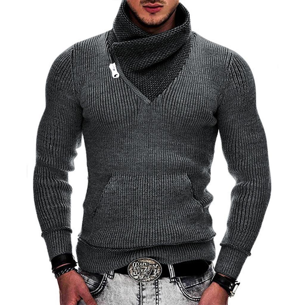 Pull tricoté à capuche pour hommes européens et américains, haut à boutons Slim