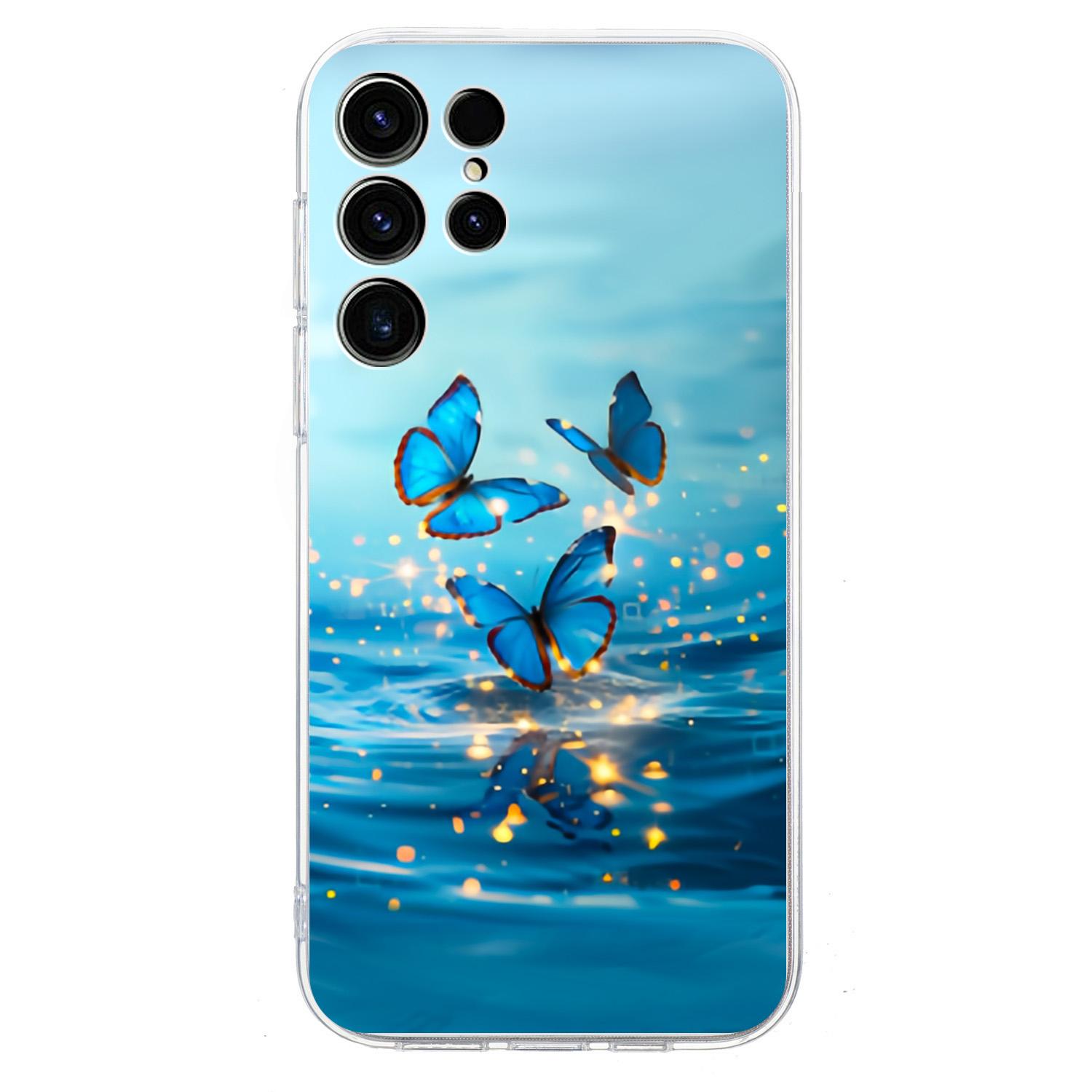 

Для Samsung Galaxy S25 Ultra Чохол з друком візерунка Ударостійка М яка TPU Накладка для телефону Blue Butterfly