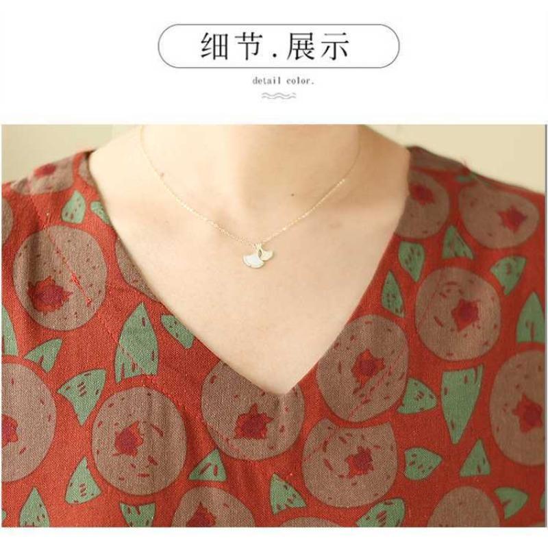 Literary Retro Vacation Style Enlarged Thin V-neck Long Skirt