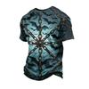 Men's Halloween Print Vintage Texture Short Sleeve T Shirt Loose Breathable Summer Sports Streetwear Casual Everyday Top