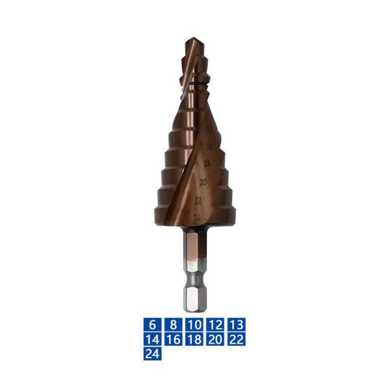 

Шестигранный хвостовик кобальтовое спиральное ступенчатое сверло из быстрорежущей стали, многоразмерное сверло-пагода, инструмент для пробивки металла 6-24