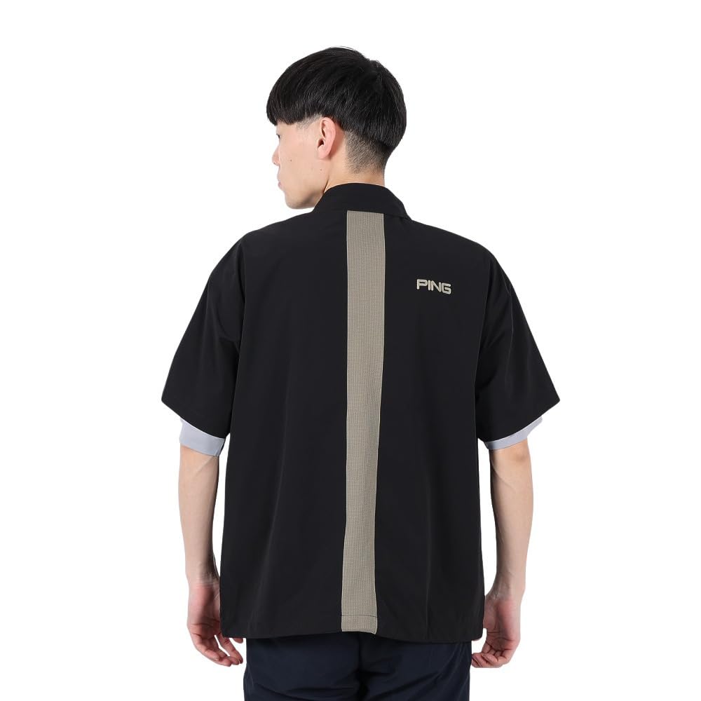 [Ping Apparel] Men's Water-Repellent Layered Twin Set (Water-Absorbent, Quick-Drying, UV Protection)  Golf  621-5160309 010Black LL