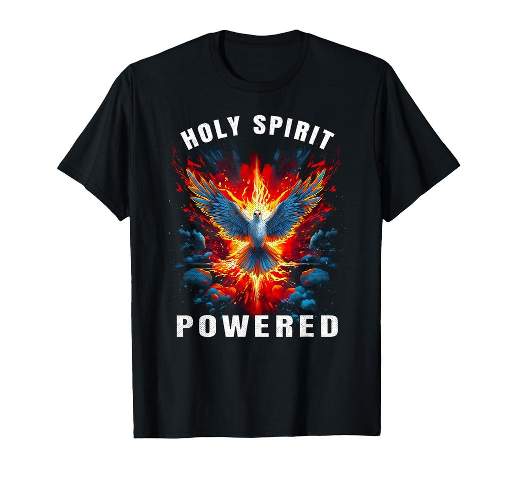 Holy Spirit Powered Dove With Fire Christian Unisex T-Shirt