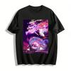 Anime Style Chinese Style Colorful Battle Princess Print T-Shirt Casual Loose Top For Men And Women Pure Cotton T-shirt