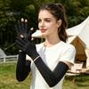 Sunscreen Arm Sleeves Women Sun Protection Gloves, Cooling with Detachable Full Finger Gloves Anti-Slip Palm, UV for Summer Driving Cycling Hiking