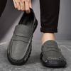 Men's Casual Shoes Leather Loafers Handmade Sewing Flat Bottomed Walking Outdoor Shoes Soft Soled Driving Shoes