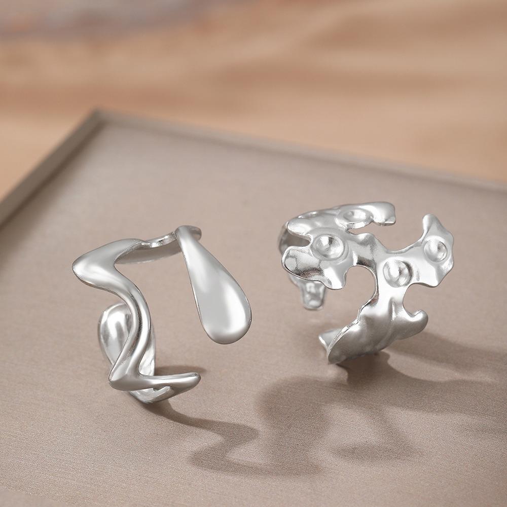 Edelstahl Goldfarbe Luxus Damenring Set Modeschmuck Versprechen Bagye Acier Inoxydable Frau Partnerringe für Frauen