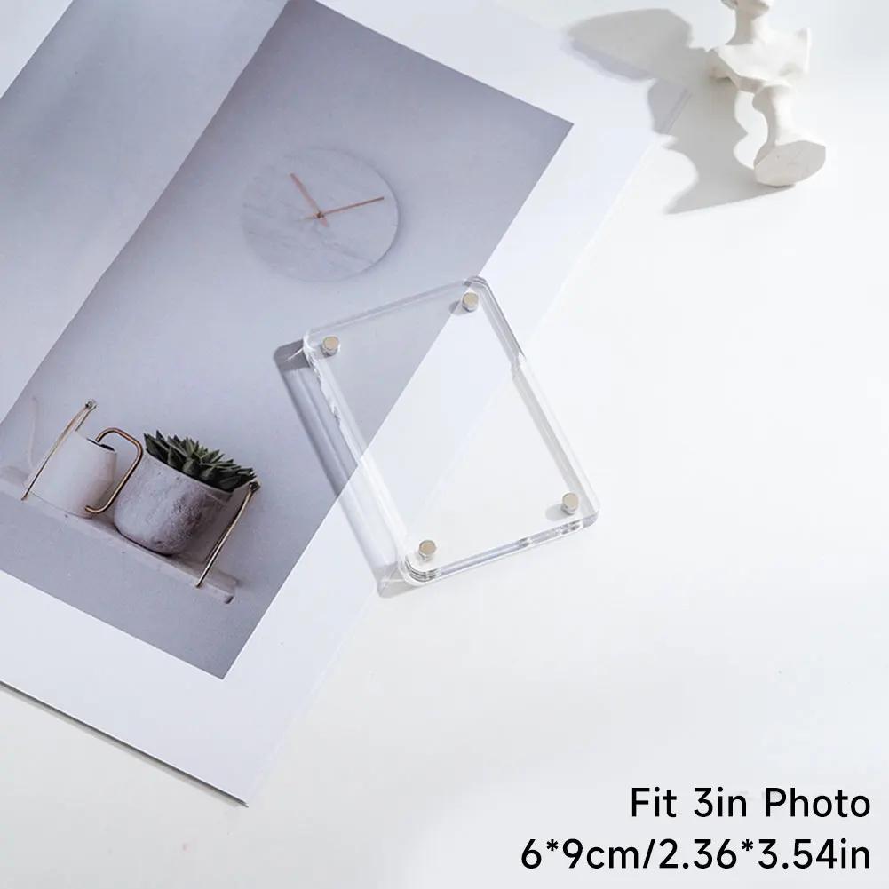 Ticket Commemorative Storage Holder Transparent Acrylic Magnetic Photo Frame Fridge Sticker Display Frame Home Decoration