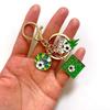 Keychain Pendant with Smooth Golden Lobster Clasp, Soccer Themed Charm Key Holder, Backpacks Car Keys Accessory