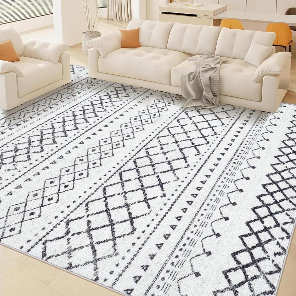 Bohemian Geometric Rug Stain-Resistant and Durable Bedroom Entrance Mat Bedside Rug Living Room Sofa Rug Home Decor
