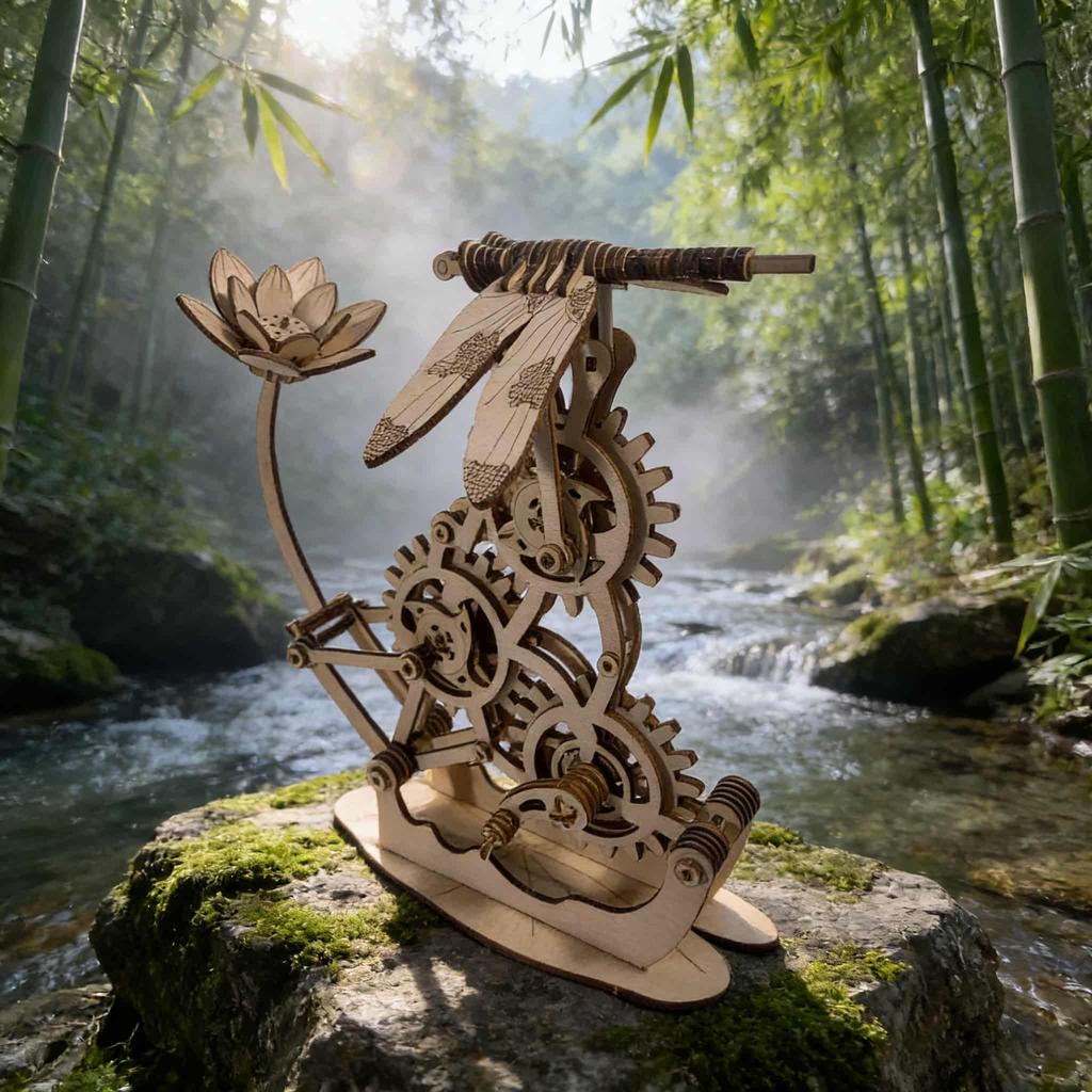 DO-IT-YOURSELF Wooden 3D Puzzle Flying Dragonfly Miniature Kit Imaginative Birthday or Holiday Present Learning Toy Exquisitely Designed