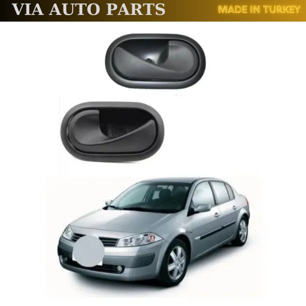 

Interior Door Handle Right Left Set of 2 for Megane Mk2 2002-2009, black color OEM 8200028486 8200028487