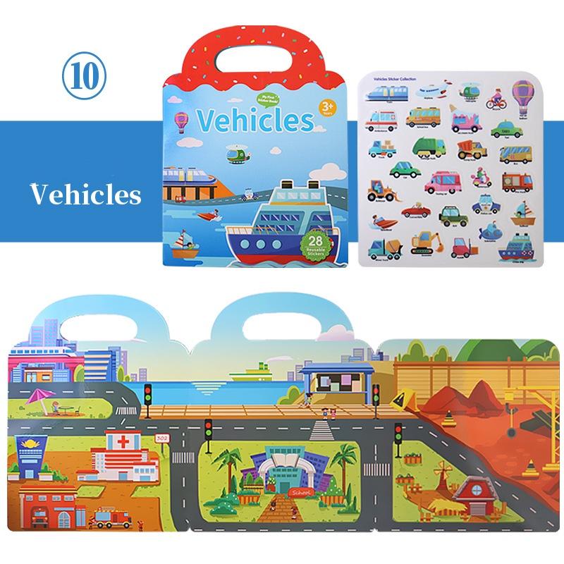 Early Education Sticker Book Develop Concentration With Reusable Stickers Of Animals Dinosaurs And Ocean Scenes