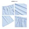 Mens Light Blue Striped Pleated Wide Leg Trousers Thin Loose Casual Pants Work Daily