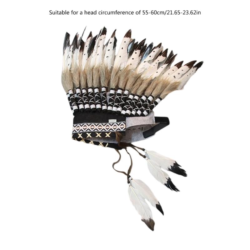 Federkopfschmuck Zarte Ethnische Amerikanische Indianer Kopfbedeckung Afrikanischer Stammeshäuptling Bühne Halloween Party Haarband