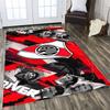 River Plate FC Black Background Red Vertical Stripe Shield Crest Area Rug Argentine Football Floor Carpet Sports Fan Living Room Bedroom Decor Mat
