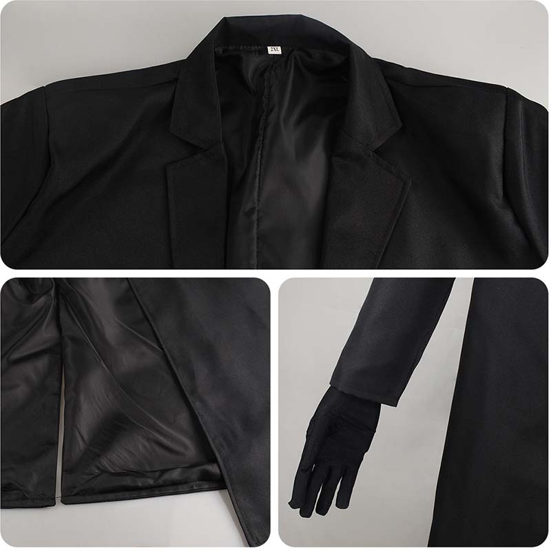 Dazai Cosplay Costume Black Trench Jacket Pants Gloves Bandage Dazai Osamu Outfits Uniform Halloween Kostum For Anime Comic Con