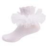 1Pair Of Girls Lace Lace Solid Color Thin Spring And Autumn Breathable Cotton Mid-tube Lovely Princess Socks