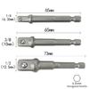 4Pcs Steel Square Socket Adapter Bit 3 Extension Rod Multiple Size Conversion Workshop Accessories