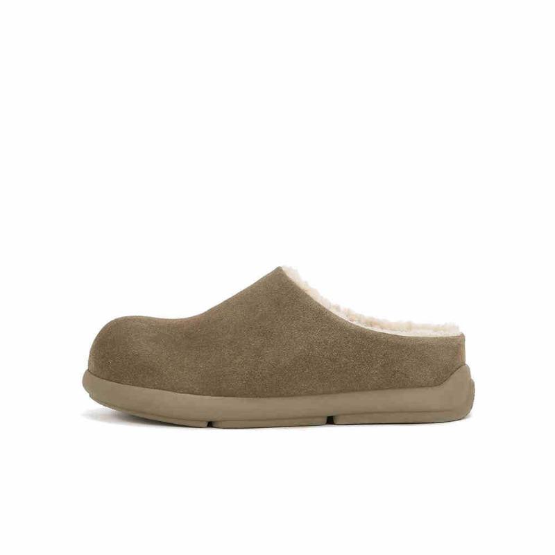 

[] Wool small potatoes~ Warm inner height increase Baotou wool wool slippers women s half drag 40