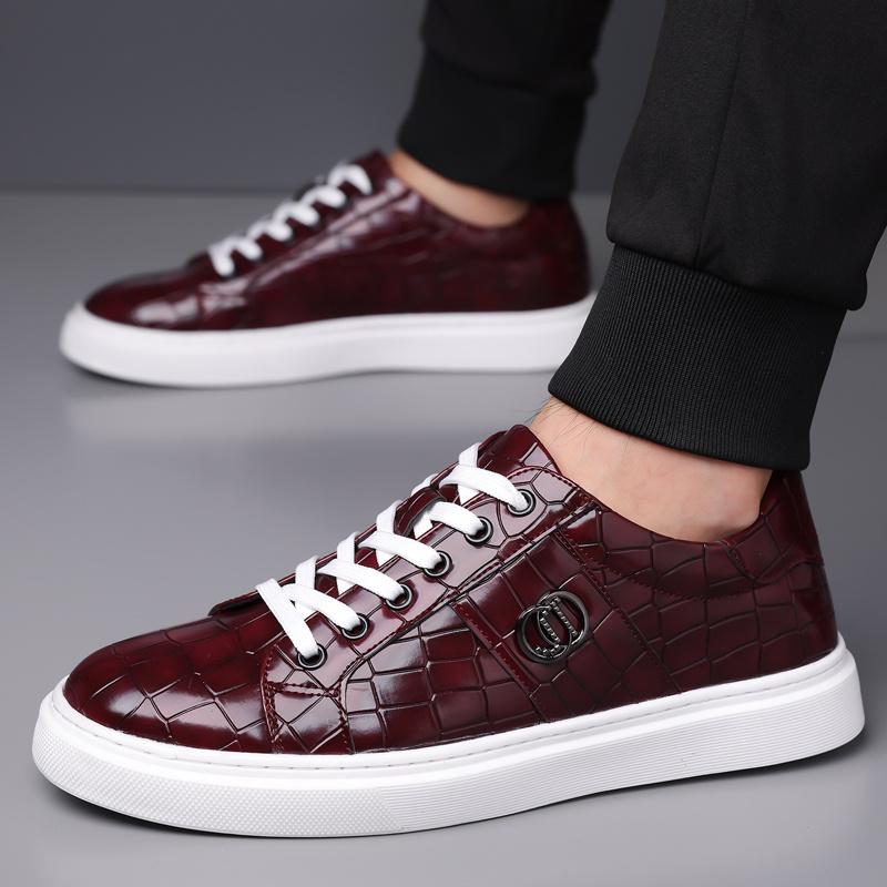 Fashion Men's Leather Casual Shoes Big Size 48 Luxury Designer Board Shoes Man Brand Shoes Lace-up Flat Summer Sneakers For Man