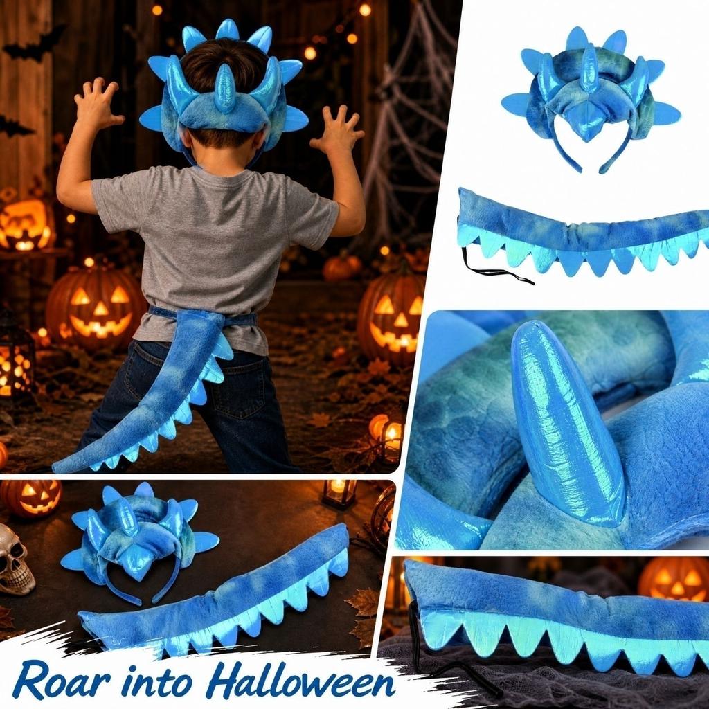 Costume Set for Kids - Headband and Tail 2-Piece for Halloween Dress Up