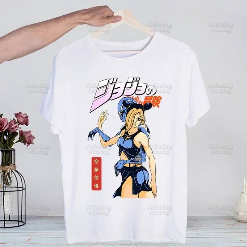 Jojo Bizarre Adventure Men Hip Hop T Shirt Harajuku Jolyne Cujoh TShirts Short Sleeve Casual T-Shirt Stone Ocean Tops Tees