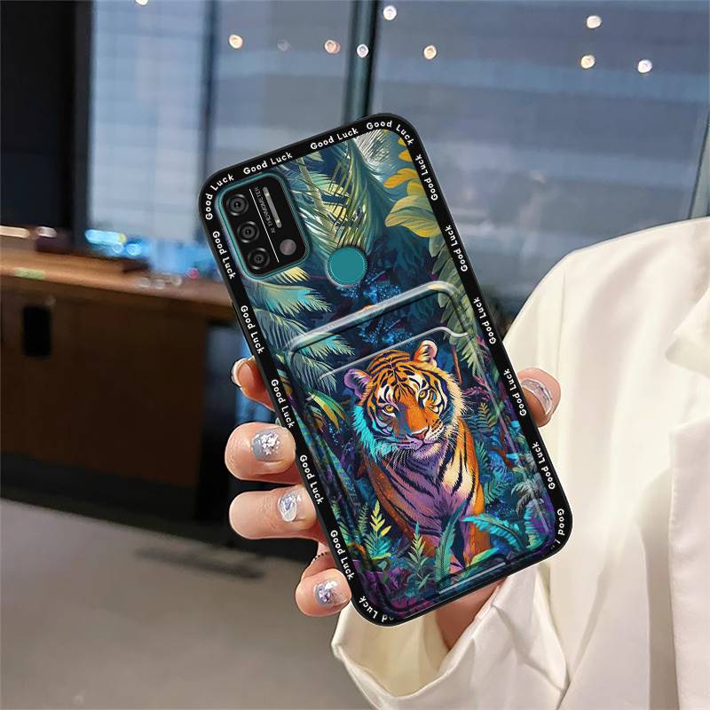Cute Dirt-resistant Phone Case For UMIDIGI A9 Cartoon Full Wrap Card Slot Fashion Design Protective Cover Silicone TPU