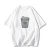 Women's Black Retro Oversized Cotton T-Shirt - Short Sleeve, Straight Shoulder, Summer Trend